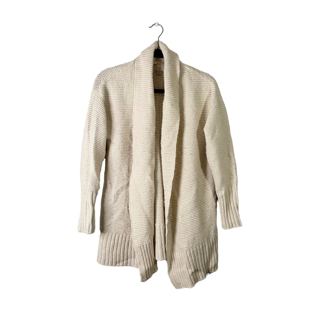 A New Day Cream Chunky Knit Business Casual Cardigan Sweater Size Medium - Picture 2 of 6